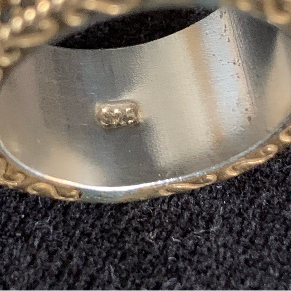 Art Deco Sterling Silver 925 Ring with stones Sterling Silver size 8 - Picture 6 of 7